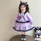 皮爾卡丹（pierre cardin）童裝女童連衣裙春秋款2025新款兒童庫洛米洛麗塔寶寶時(shí)髦公主裙子 紫色裙子+發(fā)箍+背包 120 尺碼5~6歲【110-120cm】