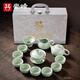 豪峰2025新款汝窯整套功夫茶具套裝家用泡茶壺蓋碗茶杯送禮七夕節(jié)禮物