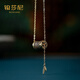 鉑莎尼越南芽莊白奇楠老沉香雕刻節(jié)節(jié)高升項(xiàng)鏈吊墜女國(guó)風(fēng)元旦禮物鎖骨鏈 約8*12mm*2.5g 垂直長(zhǎng)約22cm