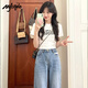MJ STYLE純棉短袖t恤女2025年夏季女裝新款甜美ins風(fēng)白色簡約潮流短款半袖