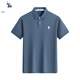 U.S. POLO ASSN.短袖POLO衫男士青年保羅商務(wù)休閑翻領(lǐng)男裝上衣T恤短袖男夏季藍2XL