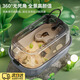 LISM8烏龜生態(tài)缸帶曬臺小號小烏龜爬寵飼養(yǎng)箱養(yǎng)龜專用寵物缸家用龜盆 珍珠白（裸缸） 44.5*29*23