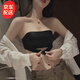 JERRIE MOCK無(wú)肩帶內衣女小胸聚攏顯大防滑薄款美背文胸裹抹胸內搭隱形防走光黑色單文胸75/34AB【杯約1.5CM】