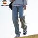 大嘴猴（paul frank）牛仔褲男士秋冬季直筒褲子男美式復古寬松休閑褲男褲長(cháng)褲淺藍色XL
