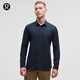 lululemon丨New Venture 男士修身剪裁長(zhǎng)袖襯衫 速干芯吸 LM3CYES 海軍藍(lán) S