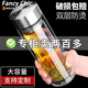 FANCYCHIC雙層玻璃杯男女泡茶杯加厚辦公便攜防爆帶蓋隔熱大容量定制水杯子 雙層隔熱+耐高溫 每天20單賣完結(jié)束350鋼蓋
