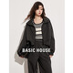 BASIC HOUSE/百家好戶外運(yùn)動(dòng)風(fēng)立領(lǐng)夾克外套女2025春美式休閑上衣 灰綠色 S