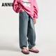安奈兒（Annil）童裝男女童牛仔單褲2025春新款 中藍牛仔 170