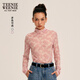 Teenie Weenie小熊女裝秋網(wǎng)紗長(cháng)袖T恤打底衫碎花上衣 粉色 M 165