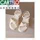 卡帝樂(lè)鱷魚(yú)（CARTELO）品牌真皮厚底踩屎感運(yùn)動(dòng)涼鞋2025年新款夏季一字扣帶松糕沙灘涼鞋 米色 37