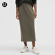 lululemon丨Fleece Varsity 女士拉絨高腰半身裙 LW8AN5S 軍綠 S