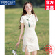 莫代爾旗袍連衣裙女2025夏季新款時(shí)尚氣質(zhì)百搭收腰顯瘦休閑小個(gè)子短裙 米白色 M
