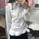 CTOX學(xué)院風(fēng)長(zhǎng)袖白襯衫女春秋2025新款設(shè)計(jì)感花邊下擺甜美內(nèi)搭襯衣上衣 襯衫 M 95-105斤