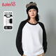 班尼路（Baleno）撞色插肩袖長(cháng)袖T恤女2025春秋季美式學(xué)院風(fēng)上衣 黑/純色 L