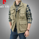 皮爾卡丹（pierre cardin）七夕情人節(jié)禮物馬甲男春秋季休閑背心工裝上衣外套戶外時尚運(yùn)動