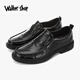 Walker Shop皮鞋男春秋2025新款羊真皮男鞋商務(wù)休閑鞋一腳蹬豆豆鞋駕車樂福鞋 黑色 套腳款 41