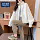 棉致外套春秋款女2025初春新款短款開衫外套顯瘦百搭通勤 白色[春秋-抗起球] 薄款 M [_建議120斤以下]