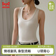 貓人女士吊帶背心女【露臍U領(lǐng)】寬肩百搭修身彈力短款T恤25年卡其色XL