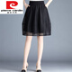 皮爾卡丹（pierre cardin）黑色短裙網(wǎng)紗半身裙女春夏2021新款松緊腰蓬蓬a字裙百搭花苞裙子 黑色 M 27