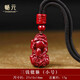 梵登朱砂霸王貔貅吊墜三錢皮丘項(xiàng)鏈女男款本命年紫金砂情侶毛衣鏈掛件 普通繩(三錢貔貅小號(hào))男款