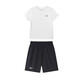 安德瑪（Under Armour）兒童夏季運(yùn)動(dòng)套裝夏款短褲短袖套裝男大童短袖梭織短褲套裝 白T黑短褲 160