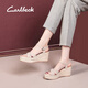 Carl Beck品牌坡跟涼鞋女顯瘦百搭2024夏季新款厚底草編高跟仙女風(fēng)羅馬女鞋 裸色(10CM版) 預售 7天發(fā)出 39 245mm