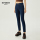 深呼吸DEEP BREATH女裝彈力棉修身高腰九分小腳休閑牛仔褲女A100190 藍 S (2)