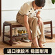 全品屋實(shí)木換鞋凳入戶門穿鞋凳子門口鞋柜坐凳一體軟包進(jìn)門 胡桃色80CM