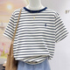 POLO SPORT美國拉夫勞倫條紋短袖t恤女夏顯瘦小眾正肩上衣 白色條紋 XL 120-150斤