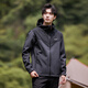 拓路者（Pioneer Camp）男裝夾克男連帽秋冬季休閑寬松外套男士戶(hù)外運動(dòng)防風(fēng)軟殼衣登山服 深灰色-覆膜 3XL