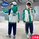 迪士尼（Disney）童裝男童秋裝運動(dòng)套裝帥氣2025新款兒童春秋衛衣三件套男孩綠色 外套+衛衣+褲子140 【建議130-135cm】