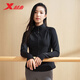 特步（XTEP）女子春季修身跑步戶外運(yùn)動(dòng)夾克 正黑色 XL