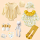 蘭咖小熊新生兒A類(lèi)春秋女寶寶嬰兒衣服套裝滿(mǎn)月百天周歲禮盒實(shí)用禮物新款 一米陽(yáng)光套裝（A款） 73cm （6-9個(gè)月寶寶）
