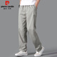 皮爾卡丹（pierre cardin）工裝褲男夏季薄款寬松直筒休閑褲男士純棉長(cháng)褲子男裝 淺灰 XL