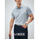 SANHEER【意式紳士】120S長絨棉透氣挑孔工藝 夏季翻領(lǐng)短袖T恤衫 DAT983 晴藍(lán)色 L /50