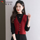 啄木鳥(niǎo)2025新款簡(jiǎn)約針織開(kāi)衫甲背心短款女士坎肩小個(gè)子不規則馬甲女上衣 紅色【優(yōu)質(zhì)版】 L 105-115斤