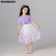 moonkids女童紗裙公主半身裙秋季2025新款兒童中長裙蓬蓬亮片女孩秋裝裙子 套裝【18913短袖+4367紗裙】 110 cm