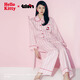 野獸派家居（tbh）三麗鷗Hello Kitty天絲棉家居服套裝四季可外穿條紋睡衣女 天絲棉長(zhǎng)款家居服套裝 粉紅條紋 M