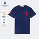 U.S. POLO ASSN.短袖t恤男夏季純棉小白T圓領(lǐng)寬松短袖男士打底衫 藏藍色 L