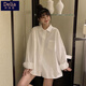 矜持范白色襯衫女長(cháng)袖內搭外穿學(xué)生寬松秋上新打底襯衣上衣女2025新 白色 （長(cháng)） M 【90-100斤】