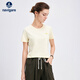 Navigare意大利小帆船女涼感簡(jiǎn)約時(shí)尚百搭圓領(lǐng)短袖T恤2325505507 黃 L 
