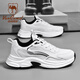 西域駱駝品牌男鞋2026春季透氣46小眾47大碼休閑百搭運動(dòng)老爹潮鞋子男48 白色【網(wǎng)面款】 42