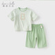 戴維貝拉（DAVE＆BELLA）女童家居服套裝男寶寶睡衣新款夏裝兒童t恤褲子兩件套小童衣服 綠色【現貨】 100 cm（建議身高90-100cm）