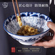 華青格面條碗青花瓷6.8英寸斗笠碗家用面碗陶瓷碗2只裝高溫釉下彩餐具