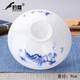 豹霖單蓋子陶瓷蓋碗泡茶杯青瓷花茶具大號德化白瓷三才茶碗零配 單碗蓋-大號-青山綠水