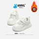 安奈兒（Annil）童鞋兒童運動(dòng)板鞋男女童加絨百搭小白鞋休閑跑步鞋 4143 白色 35