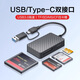 岑迷四合一讀卡器USB3.0高速多功能OTG轉換sd/tf/cf/ms卡Type-c手機電腦車(chē)載監控內H USB3.0四卡同讀 支持SD/TF/MS/CF卡