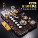 石茗堂黑檀木茶盤(pán)家用整塊天然純實(shí)木茶臺功夫茶具紫砂新款原木茶托茶盤(pán) 套裝三