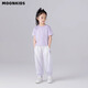moonkids女童運(yùn)動褲2025夏裝新款女孩漸變褲子速干長褲兒童防蚊褲夏季薄款 18167紫色+18867紫色短袖 120 cm