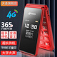 天語【新款】4G全網(wǎng)通翻蓋老年人手機(jī)移動聯(lián)通電信大字大聲大屏超長待機(jī)雙屏商務(wù)老人機(jī)學(xué)生備用功能機(jī) 紅色 全網(wǎng)通4G【充頭套餐+雙電池】